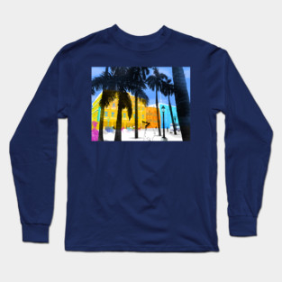 Tropical Cityscape Long Sleeve T-Shirt