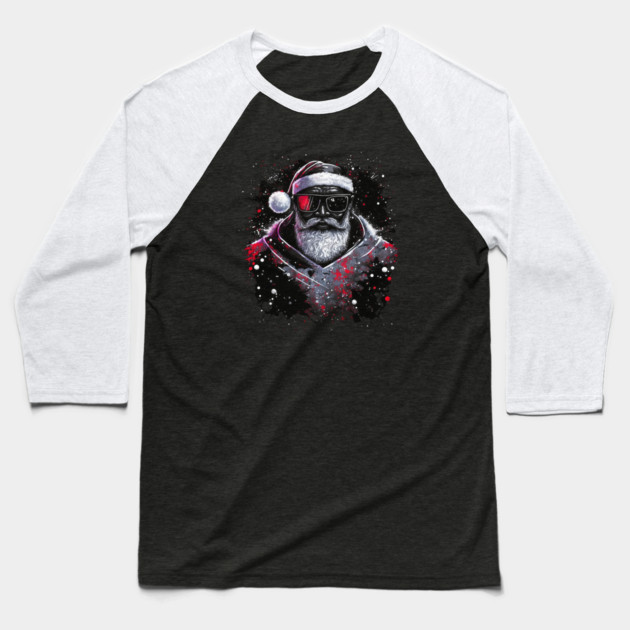 Black Santa, Santa Claus Baseball T-Shirt by UrbanLifeApparel