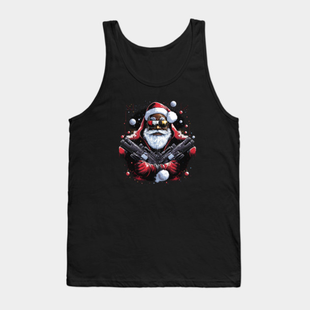 Hood Santa, Black Santa, Afro Santa, Black Christmas Tank Top by UrbanLifeApparel