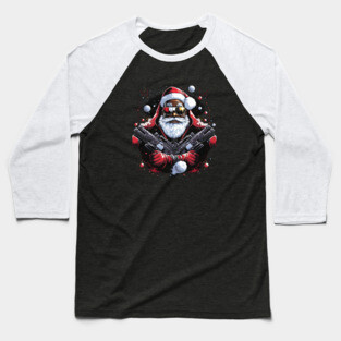 Hood Santa, Black Santa, Afro Santa, Black Christmas Baseball T-Shirt