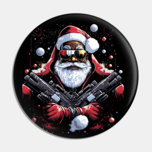 Hood Santa, Black Santa, Afro Santa, Black Christmas Pin
