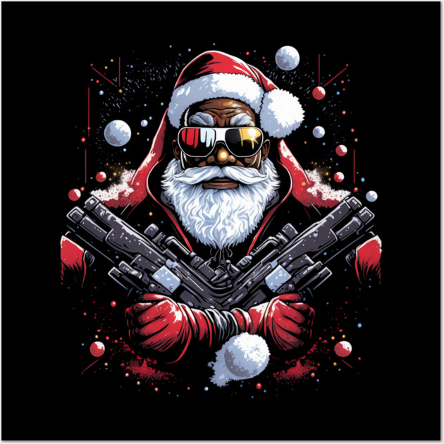 Hood Santa, Black Santa, Afro Santa, Black Christmas Wall Art by UrbanLifeApparel