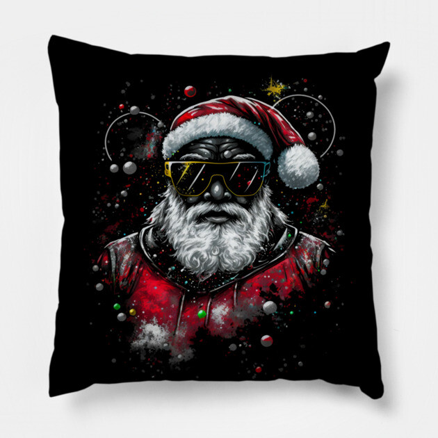 Black Santa, Afro Santa, Santa Claus, Black Christmas Pillow by UrbanLifeApparel