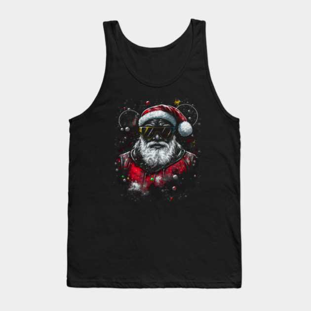 Black Santa, Afro Santa, Santa Claus, Black Christmas Tank Top by UrbanLifeApparel