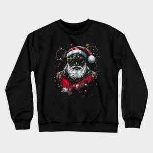 Black Santa, Afro Santa, Santa Claus, Black Christmas Crewneck Sweatshirt