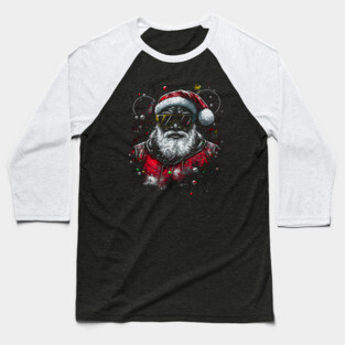 Black Santa, Afro Santa, Santa Claus, Black Christmas Baseball T-Shirt
