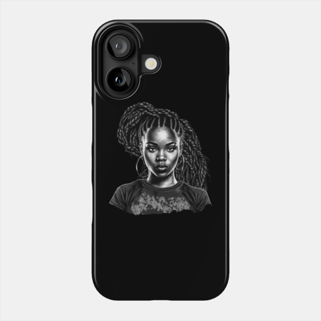 Black Girl with Braids, Black Girl Magic Phone Case by UrbanLifeApparel