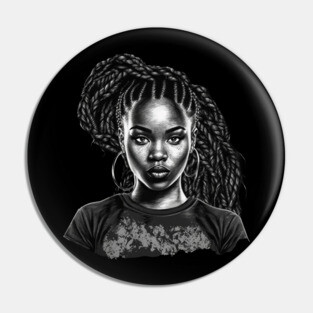 Black Girl with Braids, Black Girl Magic Pin