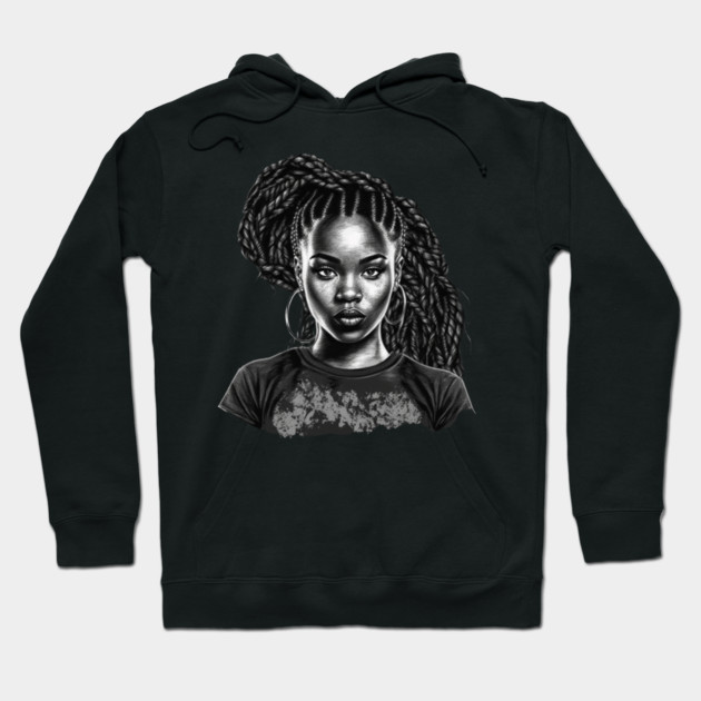 Black Girl with Braids, Black Girl Magic Hoodie by UrbanLifeApparel