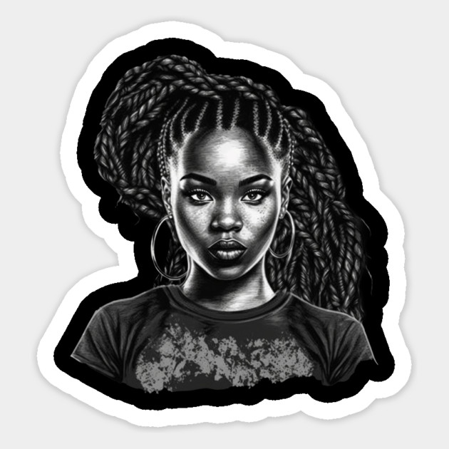 Black Girl with Braids, Black Girl Magic Magnet by UrbanLifeApparel