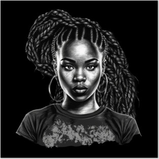 Black Girl with Braids, Black Girl Magic Posters and Art