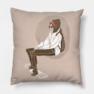 Skater in the Subway Pillow