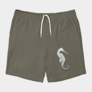 Black and White Seahorse Shorts