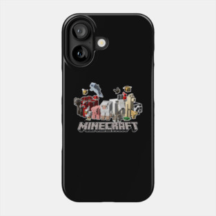 Minecraft Animals, Minecraft Gamer, Black Phone Case