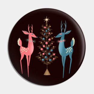 Midcentury Pink And Aqua Holiday At The North Pole Pin