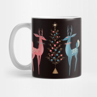 Midcentury Pink And Aqua Holiday At The North Pole Mug