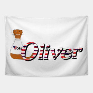 Oliver The Otter Says Get Out and Vote! Tapestry