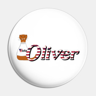 Oliver The Otter Says Get Out and Vote! Pin