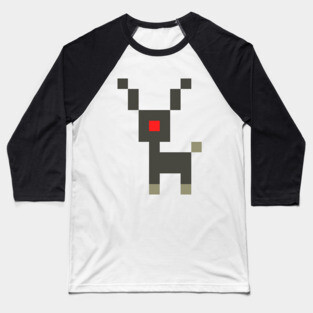 Pixel Rudolph The Red-Nosed Reindeer Baseball T-Shirt