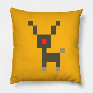 Pixel Rudolph The Red-Nosed Reindeer Pillow