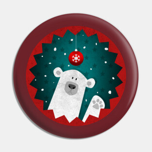 A Polar Bear Classic Christmas Pin