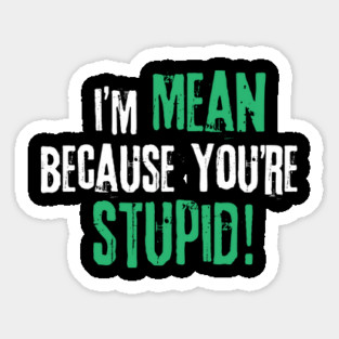 I'm Mean Because You Are Stupid Magnet