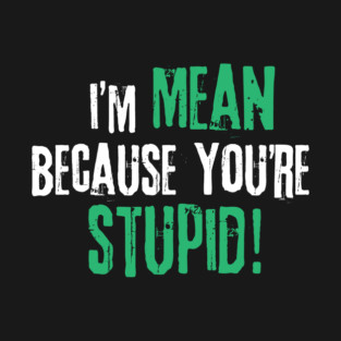 I'm Mean Because You Are Stupid T-Shirt