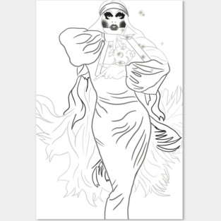 trixie mattel line art Posters and Art