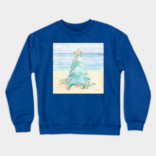 Coastal Seaglass Christmas Tree A Crewneck Sweatshirt