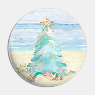 Coastal Seaglass Christmas Tree A Pin