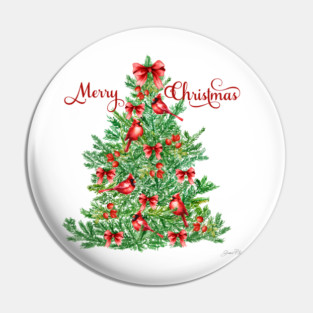 Red Cardinal Christmas Beauty B2 Pin