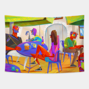 Sur La Terrasse Tapestry