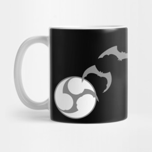 Bat Mitsudomoe gray white Mug