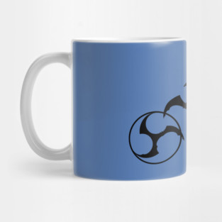 Bat Mitsudomoe black Mug