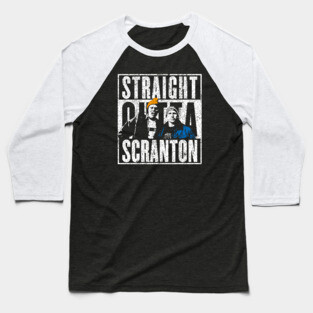 Straight Outta Scranton - Lazy Scranton Baseball T-Shirt