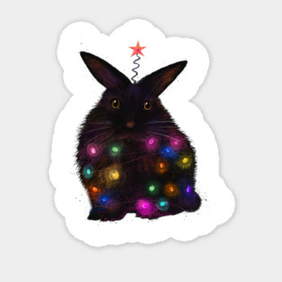 Christmas black rabbit Sticker