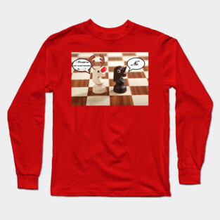 Funny Christmas Reindeer Chess Pieces Long Sleeve T-Shirt