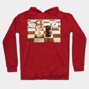 Funny Christmas Reindeer Chess Pieces Hoodie