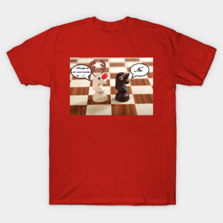 Funny Christmas Reindeer Chess Pieces T-Shirt