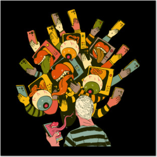 Social media monster Posters and Art