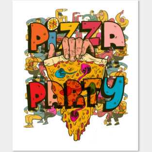 Pizza party Posters and Art