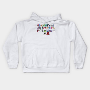 Villain lowercase letters a-z abcz Boys Evil Alphabet Lore Kids Hoodie