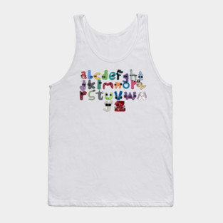 Villain lowercase letters a-z abcz Boys Evil Alphabet Lore Tank Top