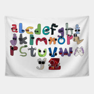 Villain lowercase letters a-z abcz Boys Evil Alphabet Lore Tapestry