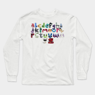 Villain lowercase letters a-z abcz Boys Evil Alphabet Lore Long Sleeve T-Shirt