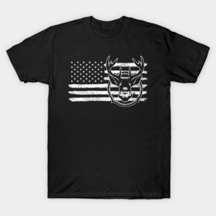 American Flag Deer Hunting Funny Gift For Hunter T-Shirt