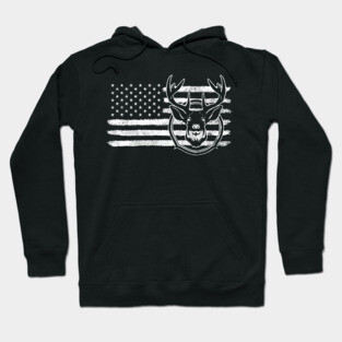 American Flag Deer Hunting Funny Gift For Hunter Hoodie
