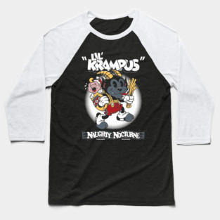 Lil Krampus - Vintage Cartoon Christmas - Creepy Cute Rubber Hose Baseball T-Shirt