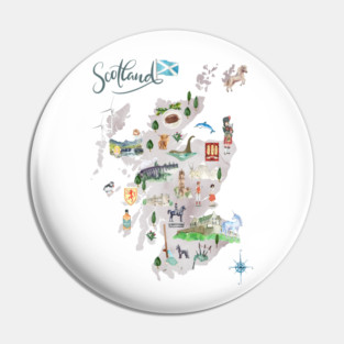 Illustrated Map of Scotland Pin