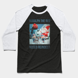Rudolph The Red Nosed Reindeer retro Baseball T-Shirt
